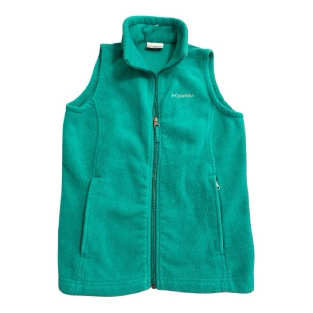Kids Columbia Fleece Full Zip Vest Medium (10/12) Green